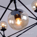 Vintage multi glass black metal chandelier